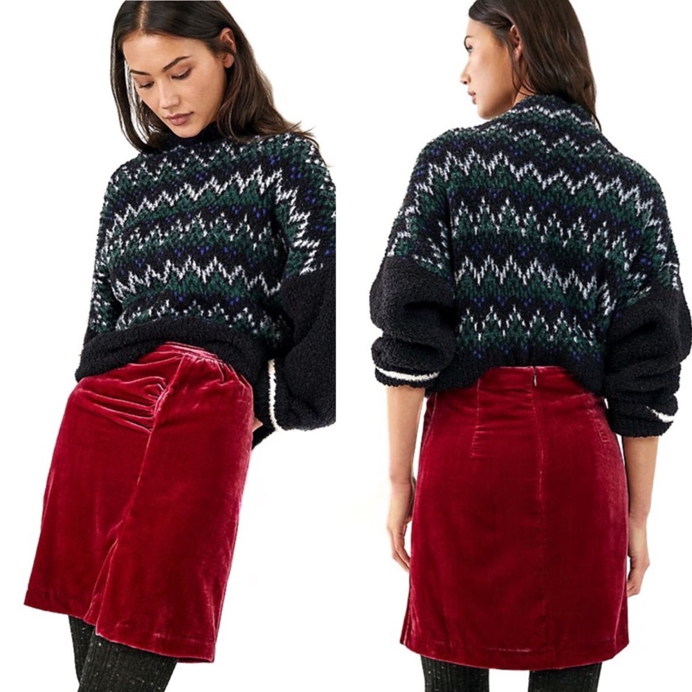 NWT Anthropologie Connie Velvet Skirt